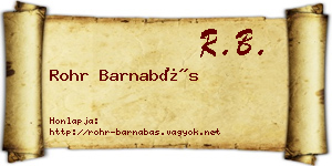 Rohr Barnabás névjegykártya